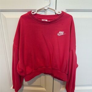Nike Women's Bold Red Cropped Hoodie
